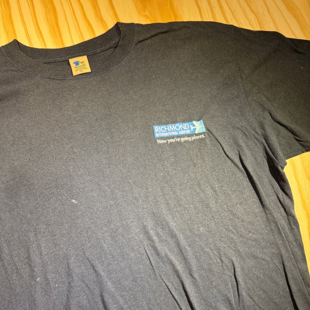 Tough T's by WearGuard Men's Richmond International Airport Graphic Tee Black XL